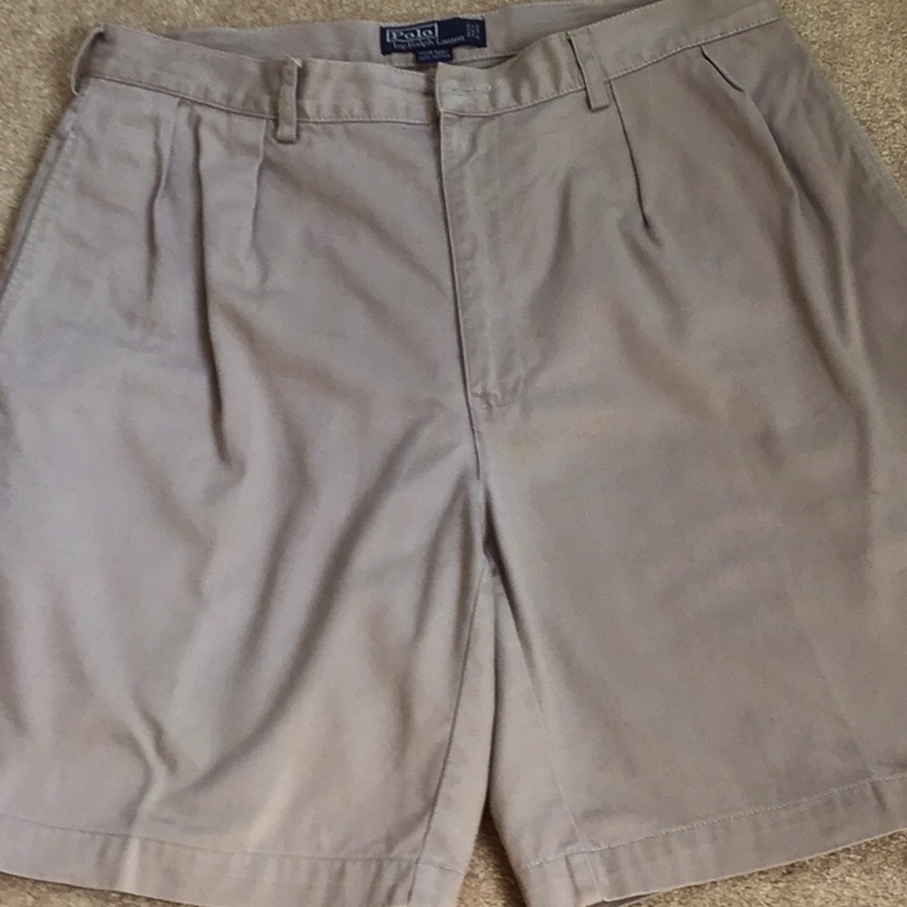 Polo by Ralph Lauren 100% cotton Tan Flat Front Shorts